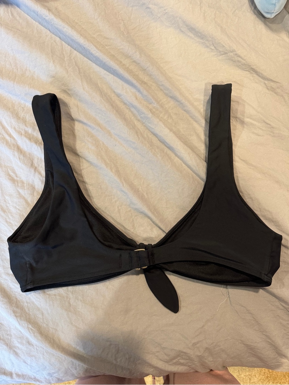 Hollister Black Women's Scoop Neck Bralette with Front Tie